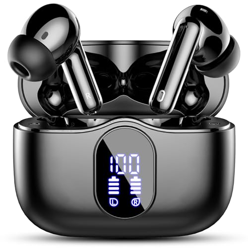 Black Btootos A90 earbuds and charging case
